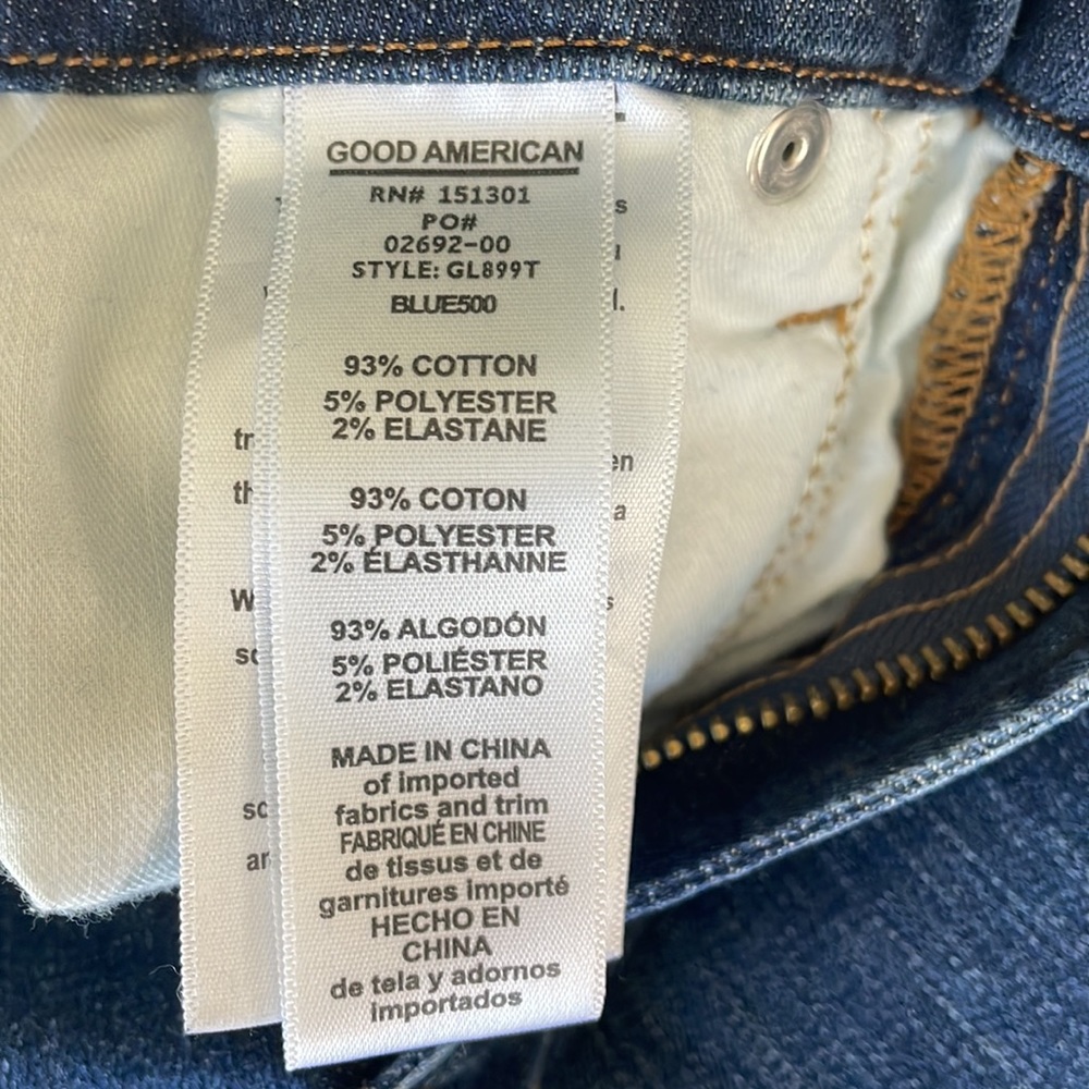 Good American Dark Blue Straight Leg Jeans - Picture 3 of 6